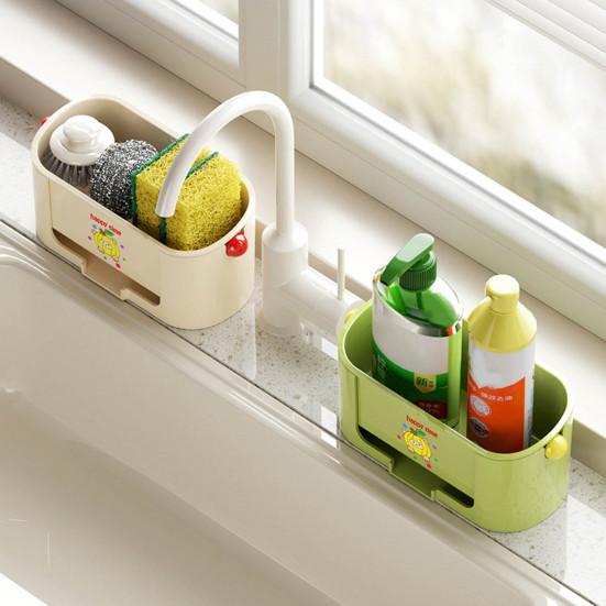 Yousheng Sponge Holder Drain Storage Rack Large Capacity Rust-Resistant Multi-Functional Kitchen Organizer Sink Caddy