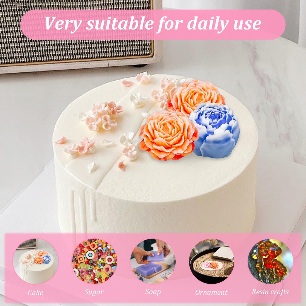 8 st 3D Blomma Ljus Silikonform DIY Relief Blomma Tvål Harts Gipsform Heminredning Chokladkaka Is Bakning Tillverkningsverktyg
