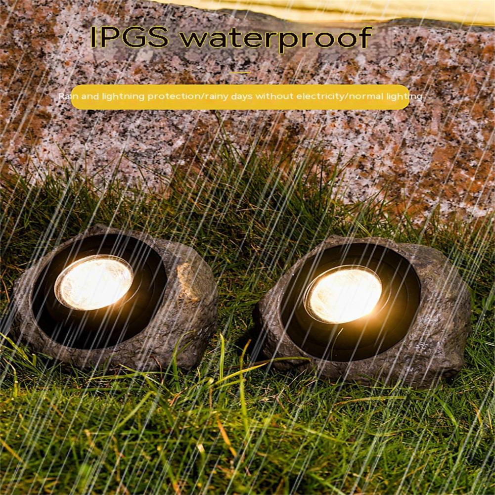 Solar Lawn Stone Lamp Waterproof Outdoor Landscape Spotlight Rock Light For Yard Pathway Patio Fence Park Lighting