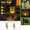 Solar Garden Stake Light Outdoor Decorative Angel Shape Metal Yard Lawn Ornament with Solar Panel and LED Light for Patio Pathway