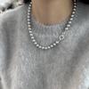 Madama Shiseka Women's Pearl Necklace: Versatile Autumn-Winter Beaded Chain, High-End Luxury Jewelry