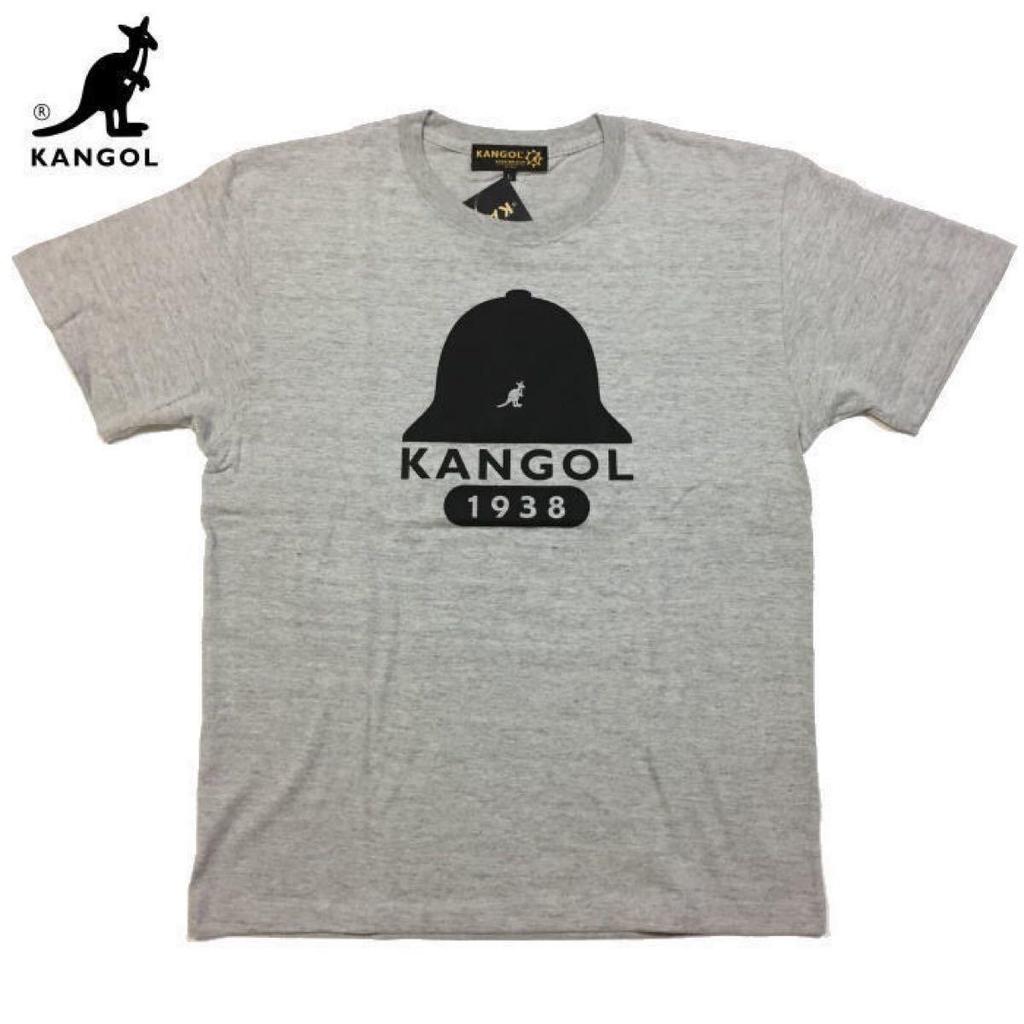 Used New Genuine L KANGOL KANGOL HYPE Old School Hat Design Collaboration T-Shirt Heathered Gray