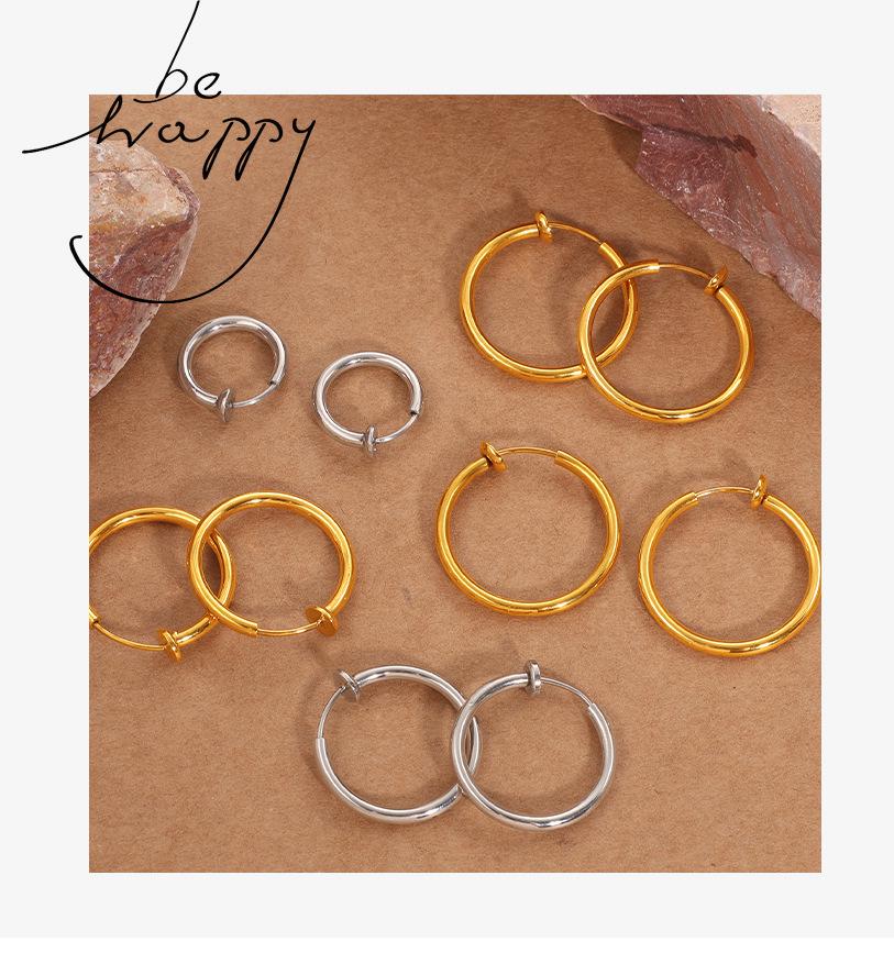 Unisex Geometric Hoop Earrings - Trendy Cross-border Hip Hop Style