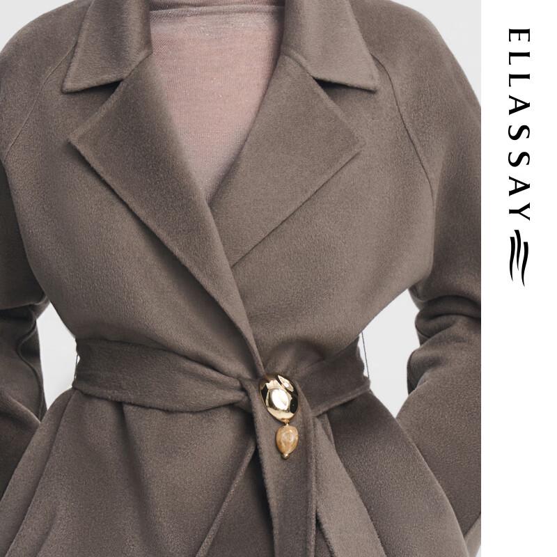 ELLASSAY Women's 100% Cashmere Robe-Style Long Coat