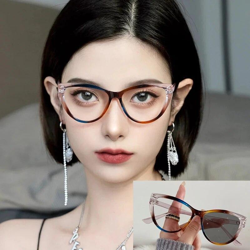 New Cat Eye Women's Sunglasses Fashion Photochromic Lenses Sun Glasses Lady Vintage Pc Frame Classic Designer Shades