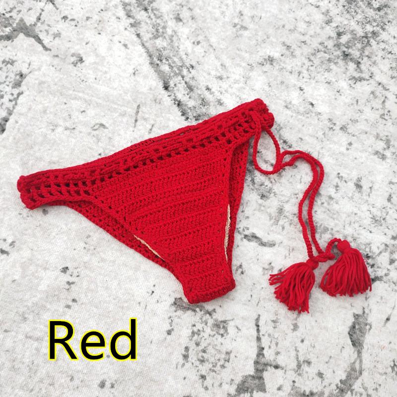 Handmade Crochet Bikini Swim Shorts with Lining