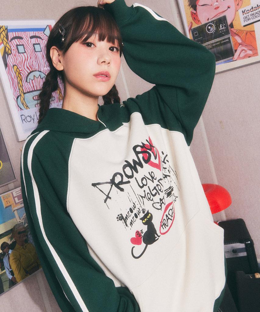 Dw Drawseecat Raglan Hoodie 4 Colors