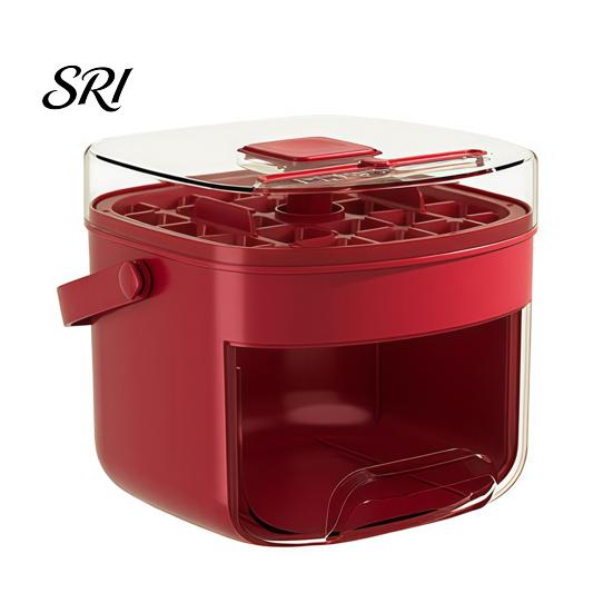Camping Ice Tray 2-in-1 Press-Release Cube with Storage Bin 48-Cavity Double-Layer Family Maker for Freezer BPA-Free Container Home Party