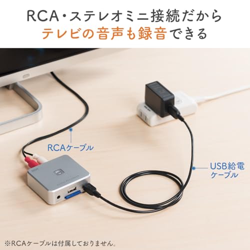 Sanwa Direct Audio Capture, No Computer Required, Analog Audio Digitization, SD/USB Memory Storage, Cassette/MD/Record Conversion to MP3, RCA/Stereo M
