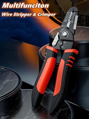 Multi-Functional Electrician Wire Cutter/Stripper/Crimper Wire Stripping Cutting Crimping Plier For Peeling & Network Cabling