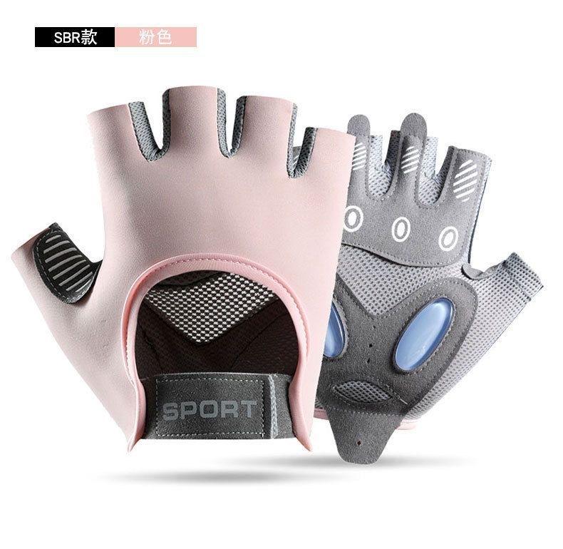Half finger fitness gloves non-slip sports wear-resistant air cushion shock-proof ice silk breathable yoga anti-cocooning cycling gloves