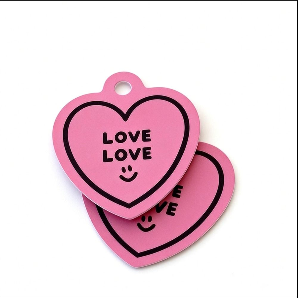 50pcs Heart Shaped Cards Valentine's Day Tags Pink Paper Hanging Decoration Cake Decor Tag DIY Crafts Packaging Decoration Tags