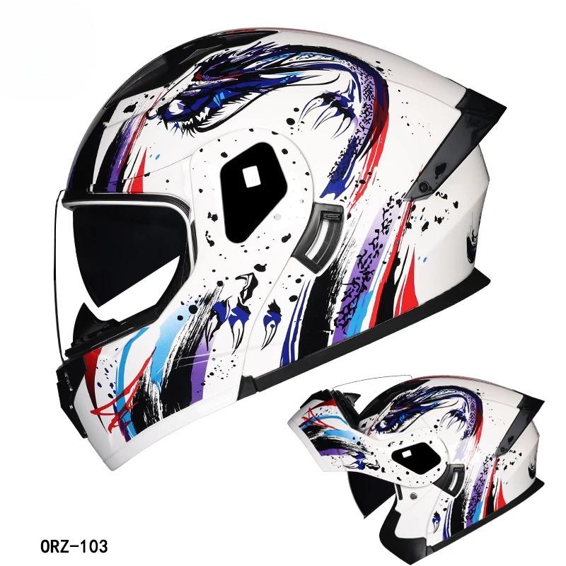 's Latest High-quality Motorcycle Modular Flip Helmet ABS Material Dual Lens Full Helmet DOT Batch