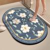 Thickened diatom mud floor mat festive flower toilet bathroom door absorbent mat entry door foot pad red carpet
