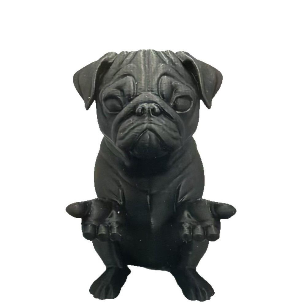 Zen Style Meditating Pug Figurine Black Color Statue Sculpture Pug Pen Holder Home Decoration чёрный