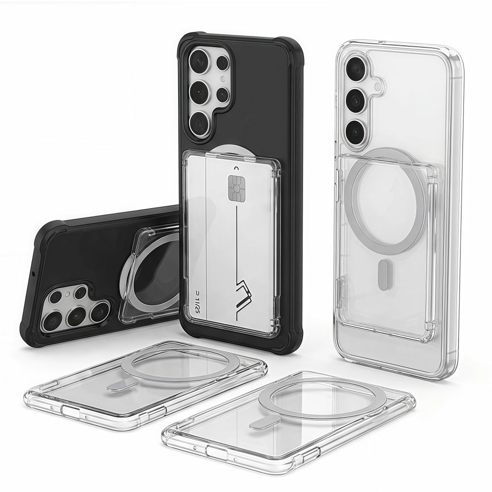 2 Kartensteckplätze für MagSafe Kartenhülle Transparente Geldbörse Handyhülle Für Magnetisches Handy