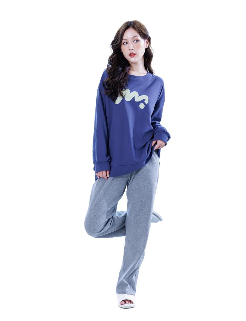 MiniZaru Long Sleeve Loungewear Pajama Set Size Women's (Blue, 228, Medium)