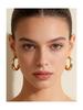 12/48pcs Bohemian Gold Color Metal Earrings Set For Women Fashion Pearl C-Shape Stud Earrings Daily Party Jewelry Festivals Gift