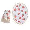 10Pcs Party Tableware Disposable Strawberry Pattern Tableware Set for Birthday Parties Seaside Parti