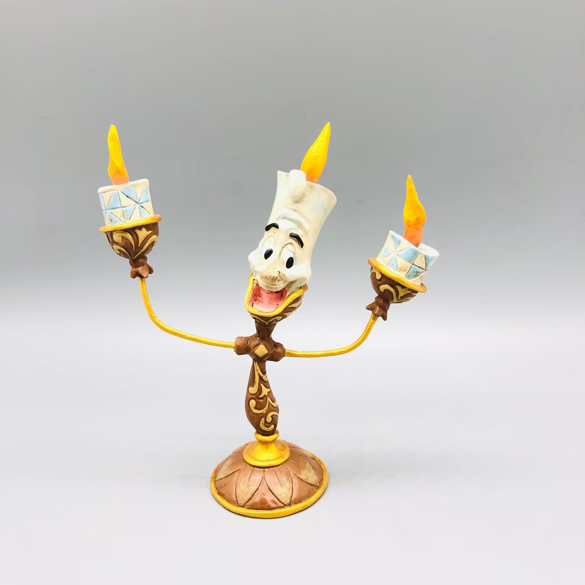 

Anime Figure Beauty And The Beast Toys Night Lights Candlesticks Cogsworth Clock Ornaments Collectible Model Gift