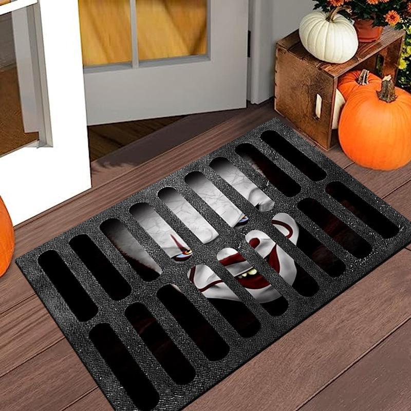 American Halloween Clown Crystal Velvet Doormat - Dirt & Wear Resistant Home Decor