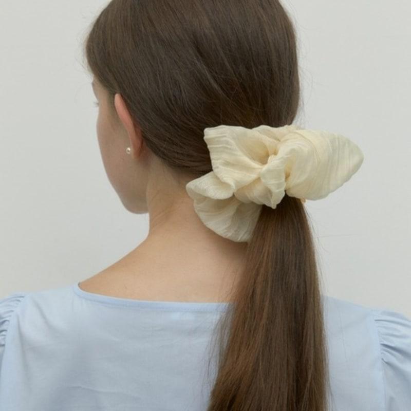 DEPOUND oganza charm point scrunchie - ivory