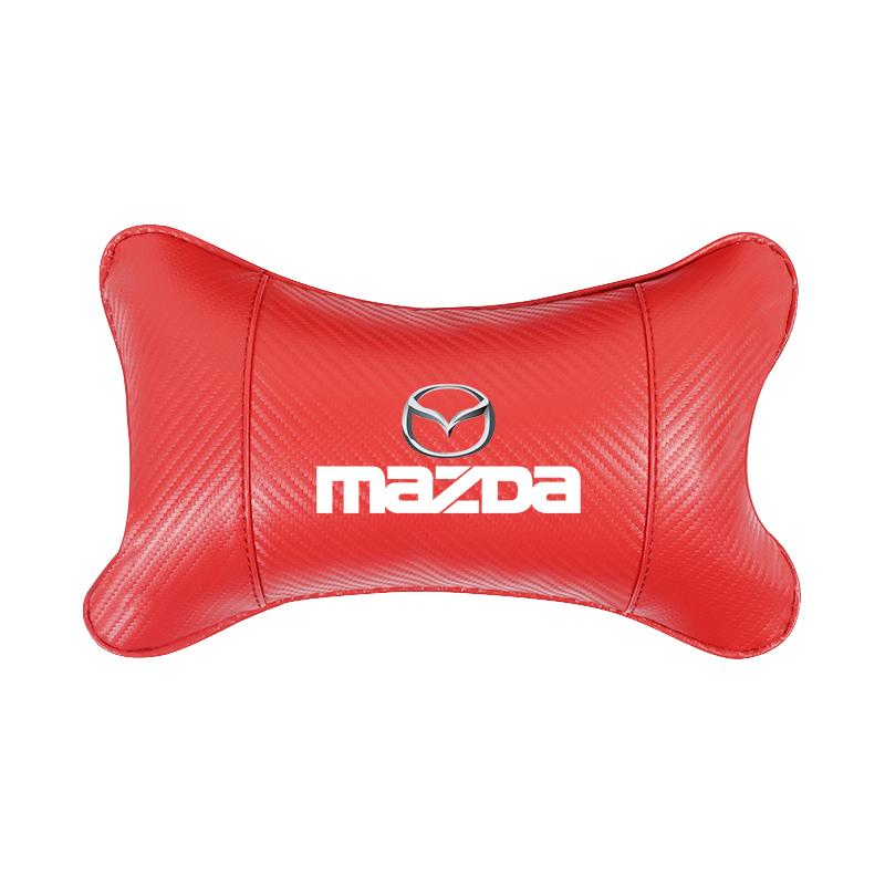 Car Headrest Neck Cushion Carbon Fiber Leather Pillow For Mazda 2 6 3 CX5 CX80 CX70 CX90 MX30 CX60 CX50 CX30 BT50 e-TPV CX3 CX8