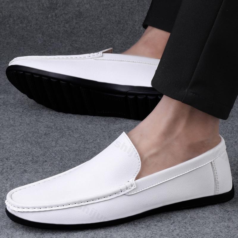Fashion Mens Shoes High Quality 2025 Fashion New Loafers Comfort Leather Shoes White Men Autumn Casual Shoes Mocassin Plus Size 47