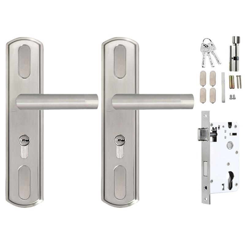 

Stainless Steel Door Lock Thickened Entry Door Handle with Lock and Key Waterproof and AntiRust Door Handle Lock
