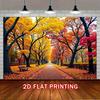 2D Plane 1 Piece of Autumn Forest Path Background Banner Suitable for Weddings Baby Shower Parties and Studio Shoots