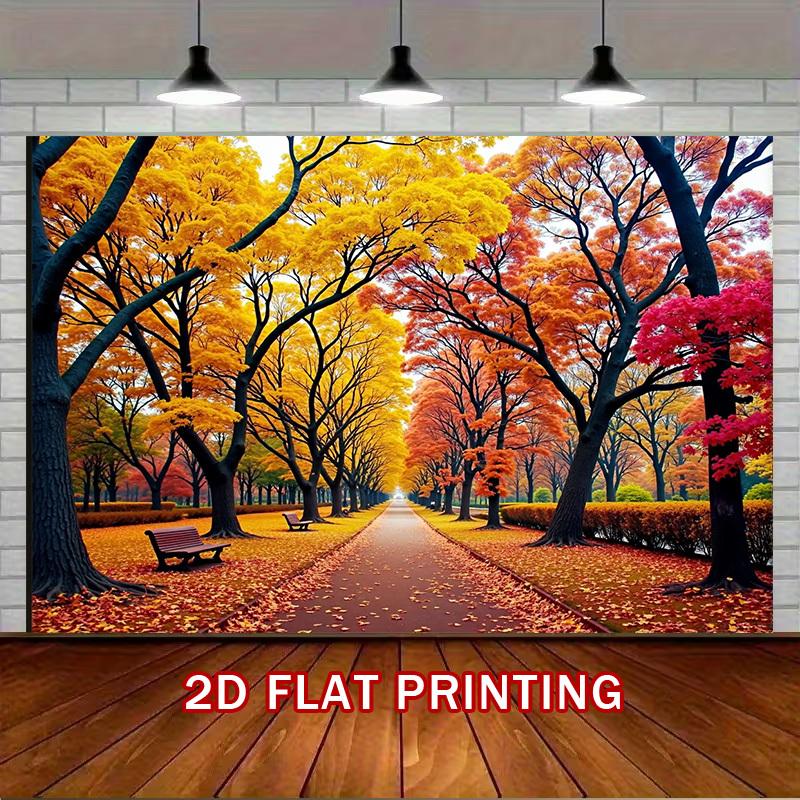 2D Plane 1 Piece of Autumn Forest Path Background Banner Suitable for Weddings Baby Shower Parties and Studio Shoots