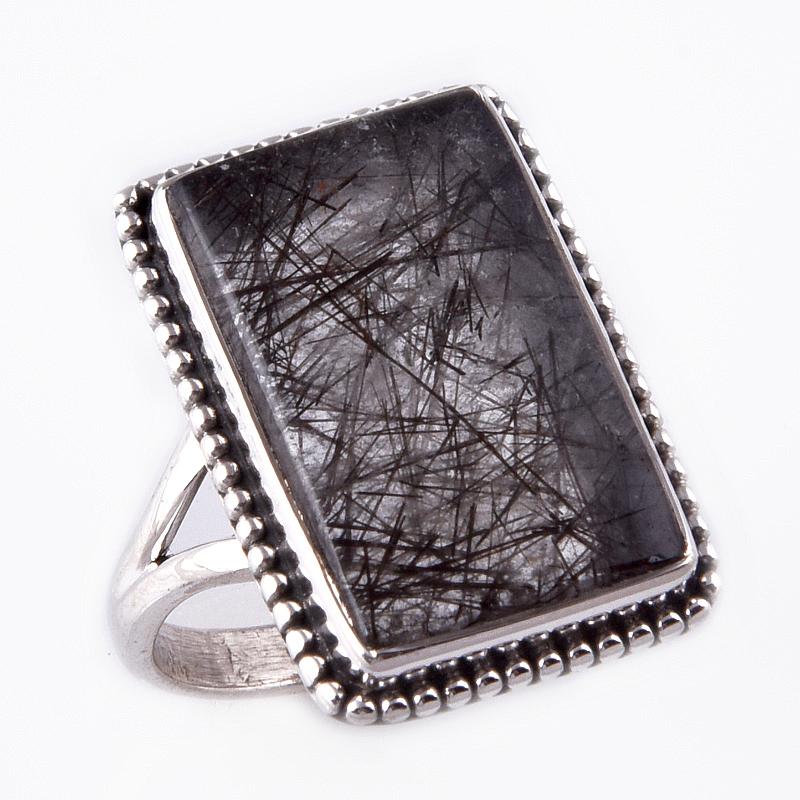 Natural Black Rutile Gemstone Handmade 925 Solid Sterling Silver Ring S.8 B8f11
