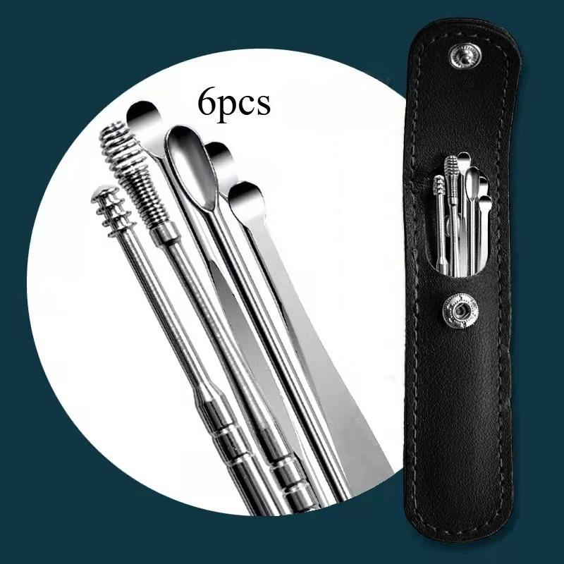 

LIUSHADUOLA Stainless Steel Ear Cleaning Tools - Spiral And Hook Designs That Safely And Effectively Remove Earwax, for Home