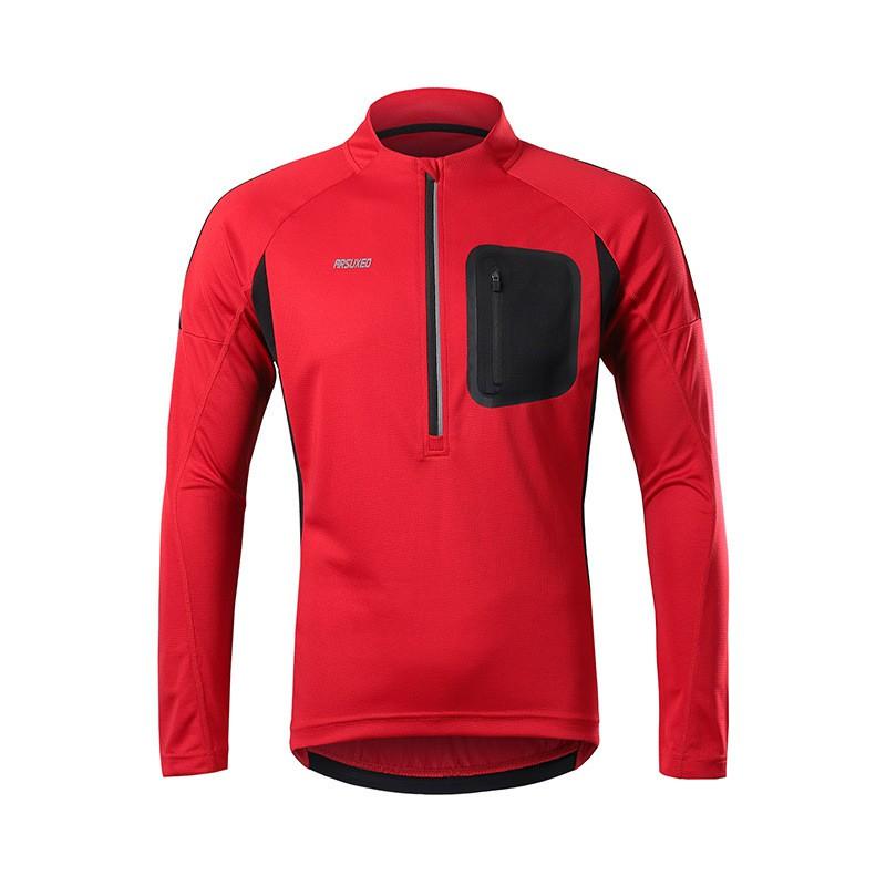 Maglia da Ciclismo da Uomo a Manica Lunga Asciugatura Rapida Traspirante Abbigliamento Mountain Bike Design Color Block 6032
