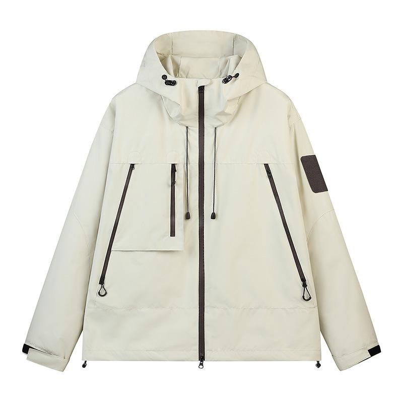 Outdoor Jacket Men s Windproof and Waterproof Mountain Jacket Workwear Hooded Jacket Couple Fishing and Mountaineering Jacket S