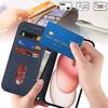 Stand Case for iPhone 15 Litchi Texture Leather Flip Phone Cover with Strap/Wallet