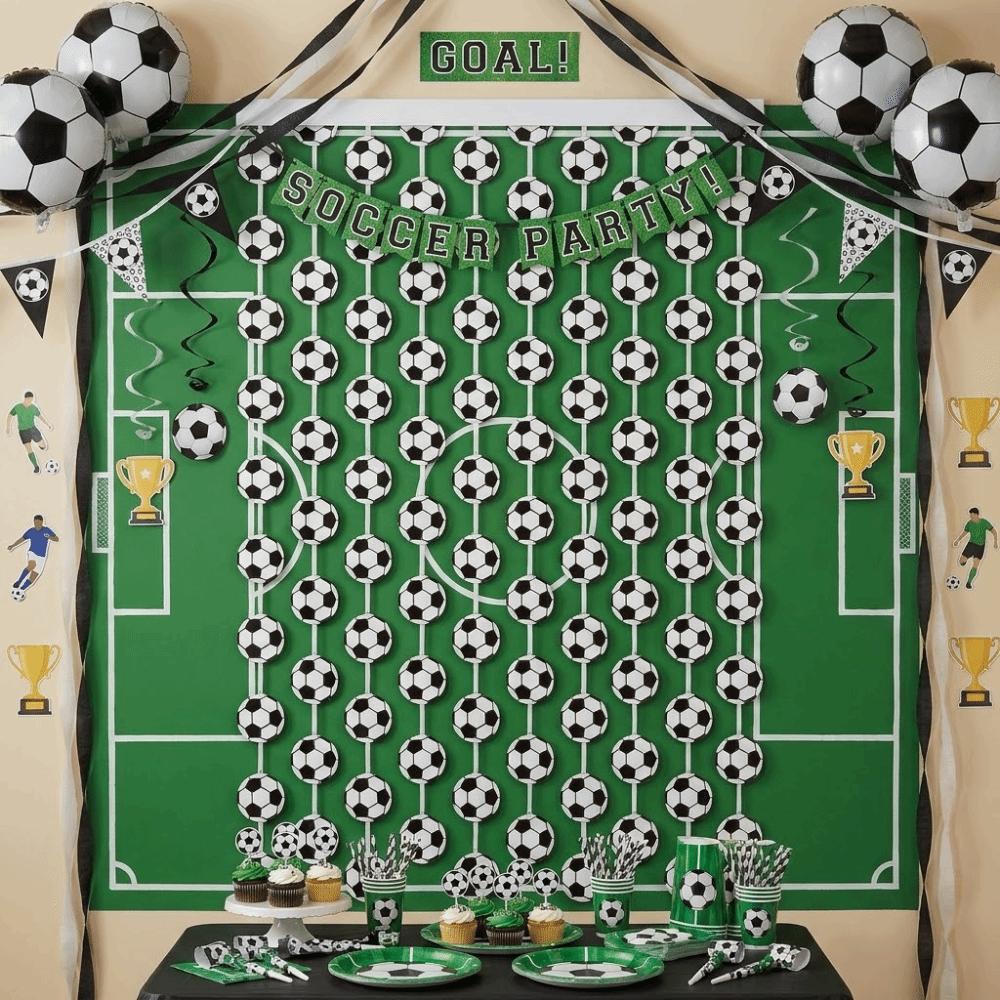 Waterproof Football Door Curtain Sports Theme Football Match Backdrop Party Decoration