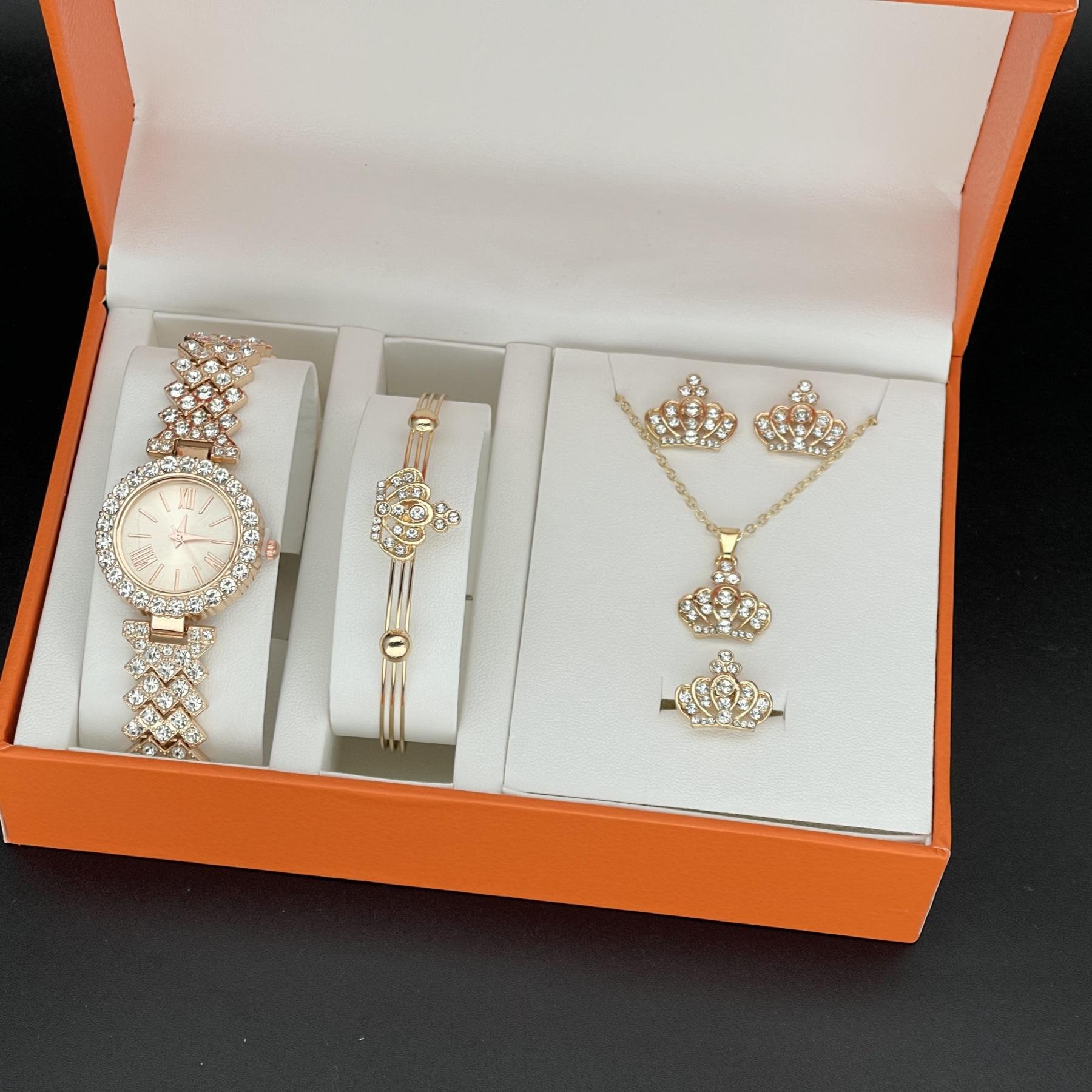 

Женские часы Набор из 6 часов Роскошные часы Женские Роскошный бренд Reloj Mujer Набор часов-браслетов Бриллиантовый стальной браслет (Нет коробки)