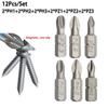 12 PCS/Lot 25mm Cross Bits Set Hex Shanked Anti Slip Screwdriver Bits Magnetic Non-Slip Drill Batch Head PH1/PH2/PH3/PZ1/PZ2/PZ3