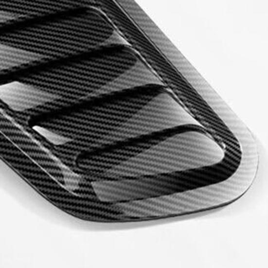 2Pcs Universal Hood Vent Decals Carbon Fiber Car Hood Scoop Air Intake Vent Decorative Trim Adhesive Fake Vents for Car Exterior