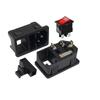 5/20Pcs Rocker Switch AC Power Socket Switch Plug Connector AC Socket with 10A Fuse Red LED Lamp