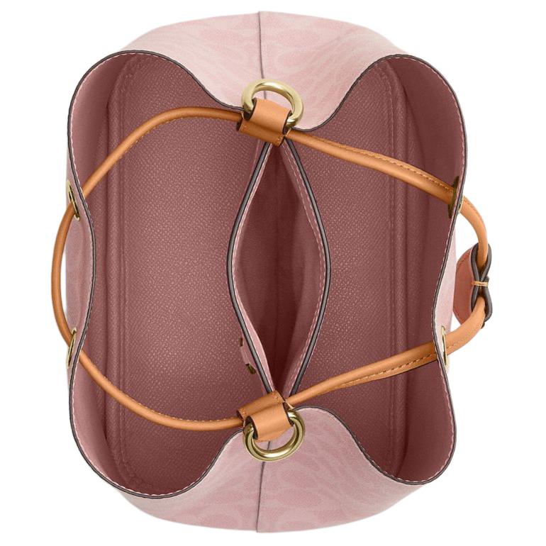 Coach Edizione Limitata San Valentino Rowan 21 Monogramma Classico Tracolla Staccabile Borsa a Secchiello Borse da Donna Rosa Fiore di Ciliegio CEA23-IMPO