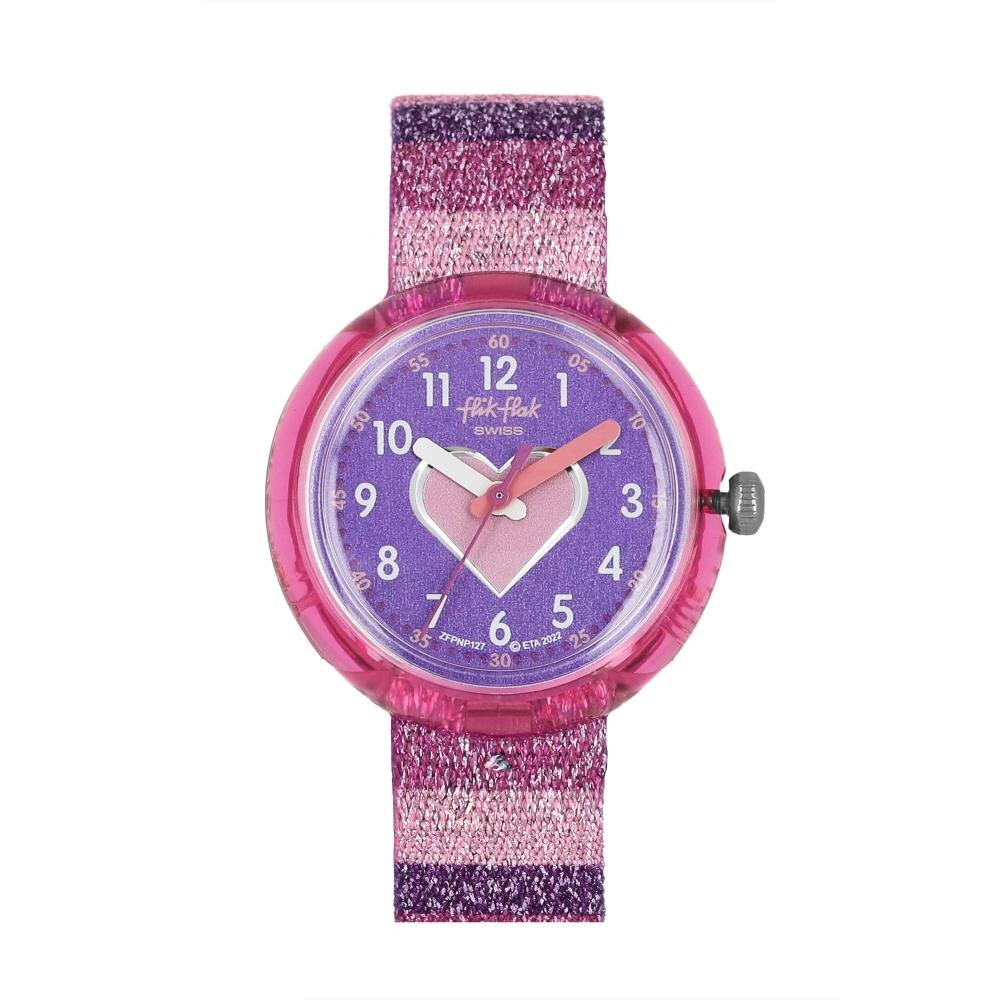 Flickflack Kids Nato Watch Color My Life Stripy Glitter Fpnp127 FPNP127