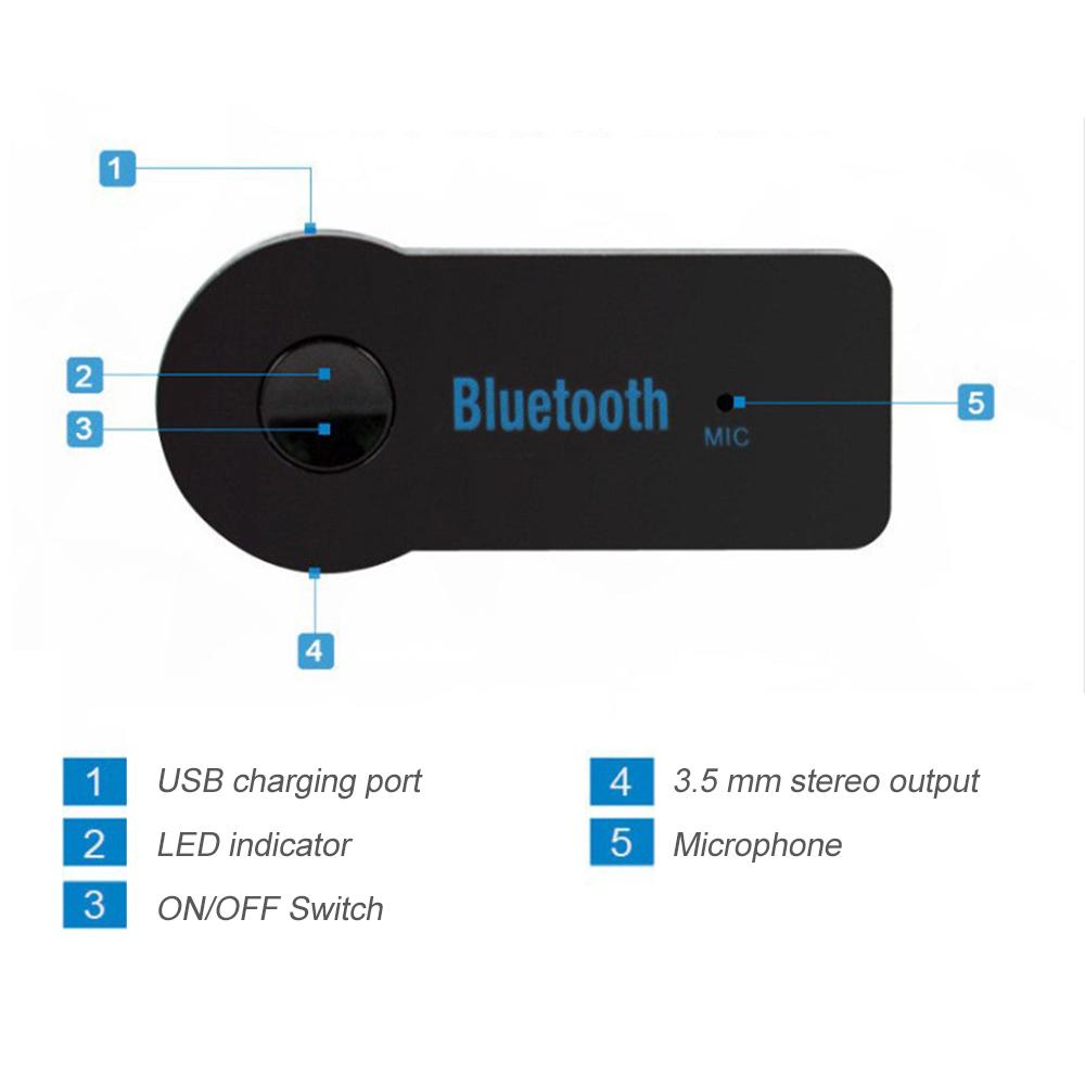 Aux Wireless Adapter Audio Aux Stereo Headphone Reciever Adapter Mini Bluetooth 5.0 Transceiver Adapter A2dp Headset Receiving