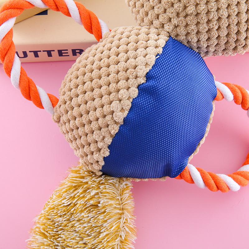 Pet Cotton Rope Toys, Interactive Training Toys for Making Sounds, Grinding Teeth and Cleaning Teeth for Medium and Large-sized Dogs