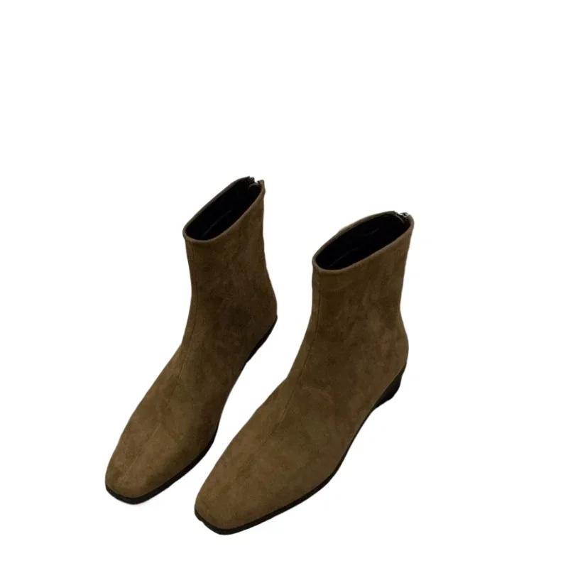 2025 Women's Shoes High Quality Mid-Calf Women's Boots Fashion Back Zip Modern Boots Women Hot Sale Solid Shoes for Womenzapatos