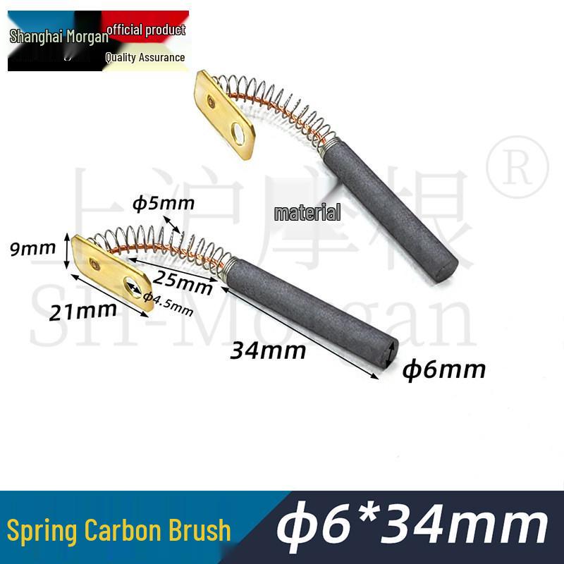 Cylindrical Clutch Carbon Brush Copper Round Screw Rod 6x38 8x30/40