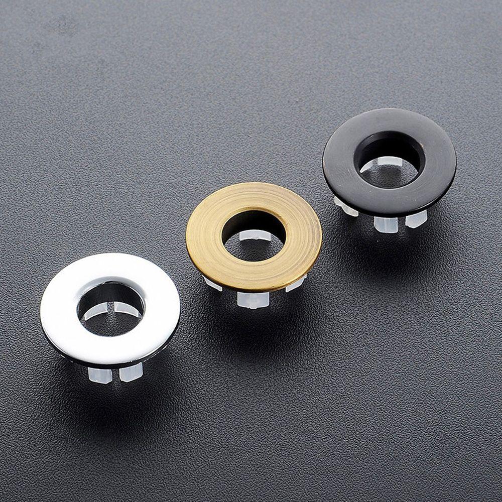 Copper Basin Faucet Round Brass Bathroom Insert Chrome Ring Overflow Cover Hole Cap