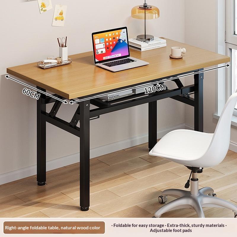 1Pcs Simple Long Rectangular Office Desk Portable Folding Meeting Table Thickened Computer Dining Training Desk Dinning Table