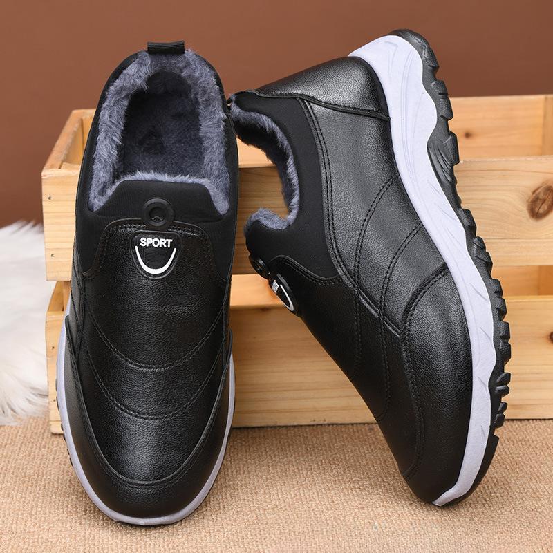 Cizme de zăpadă pentru bărbați noi de iarnă în aer liber Cizme de plimbare calde de pluș Pantofi de birou pentru bărbați Pantofi de birou pentru drumeții Cizme de muncă pentru bărbați din cauciuc anti-alunecare